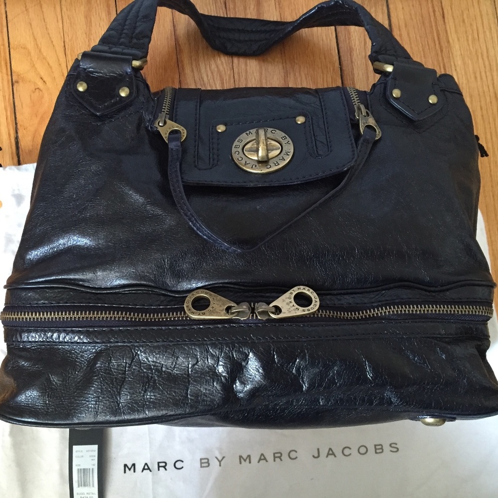 Marc by Marc Jacobs Totally Turnlock Satchel Navy Blue